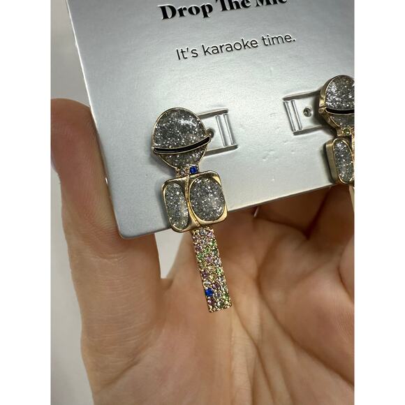 Sugarfix Baublebar Drop The Mic Earrings Sparkly Multi-Tone NWT - Picture 5 of 6